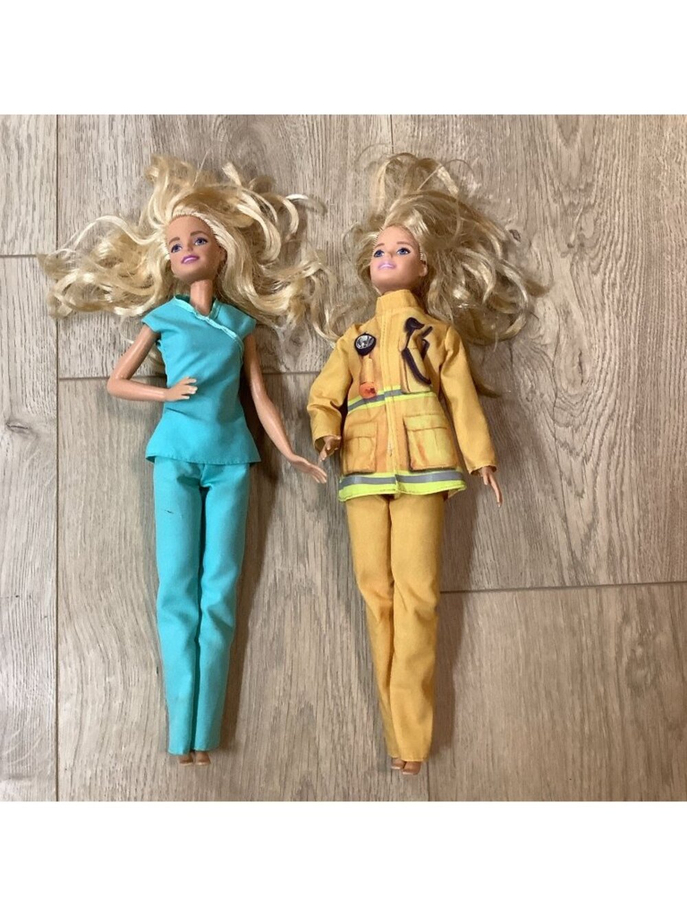 Barbie Firefighter blonde hair blue eyes & Barbie Doctor Blonde, Pre-owned